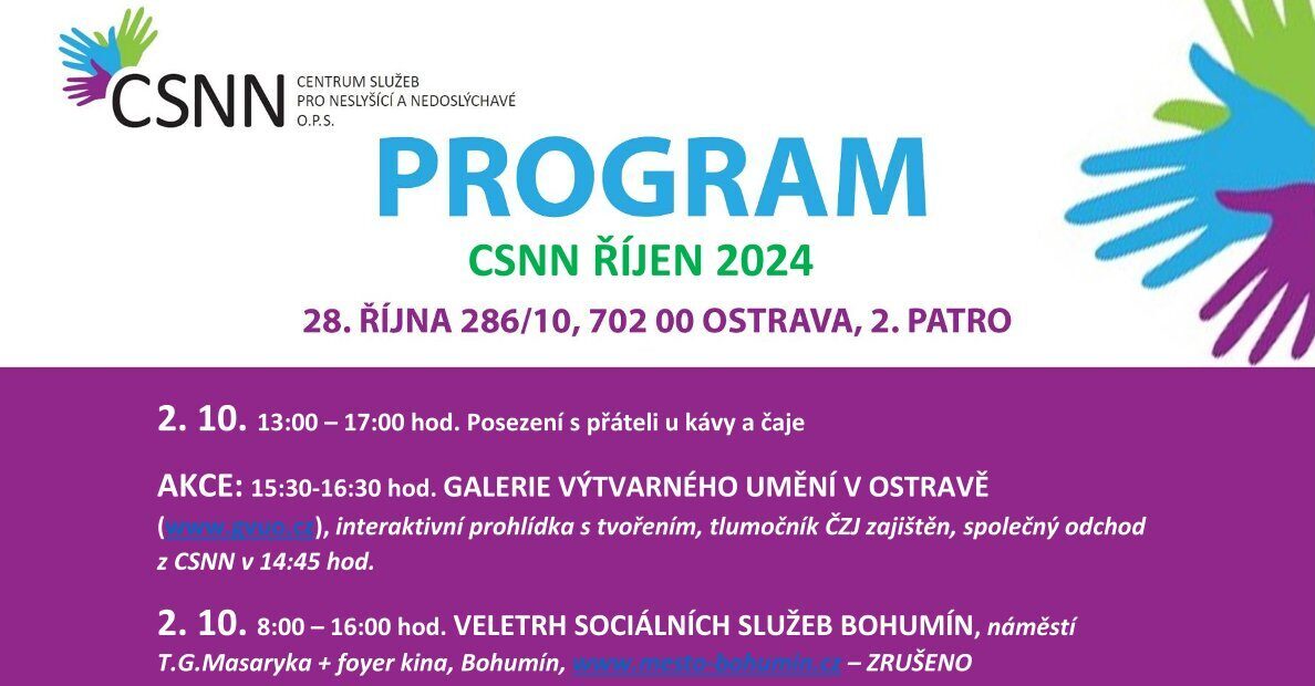 Program na měsíc říjen 2024